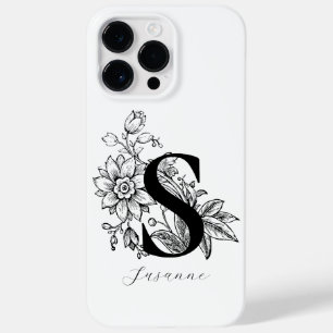 Botanical Letter S Monogram Name Case-Mate iPhone 14 Pro Max Case