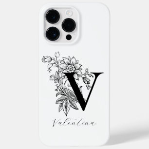 Botanical Letter V Monogram Name Case-Mate iPhone 14 Pro Max Case