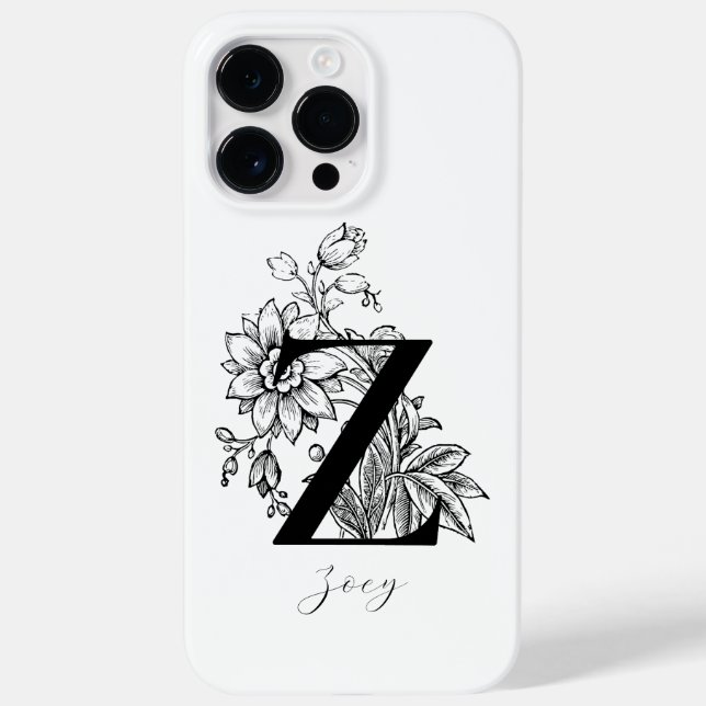 Botanical Letter Z Monogram Name     Case-Mate iPhone Case (Back)