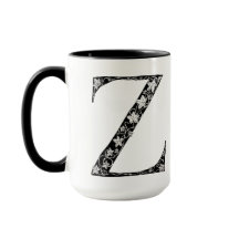 Botanical Letter Z Mug, Art by Elizabeth Sampson
