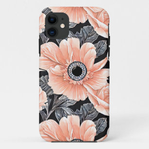 Botanical Light Peach Floral Pattern iPhone 11 Case