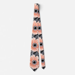 Botanical Light Peach Floral Pattern  Tie