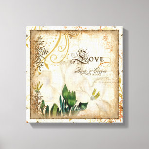 Botanical Lily Lilies Love Wedding Personalised Canvas Print