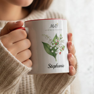 Botanical Lily of the Valley Birth Month Gift Mug