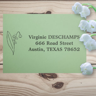 Botanical Lily of the Valley Line Art Flower Self-inking Stamp