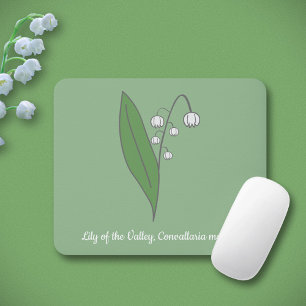 Botanical Lily of the Valley Pastel Flower  Mouse Mat