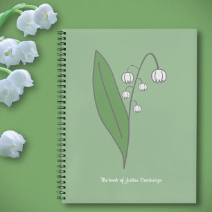 Botanical Lily of the Valley Pastel Flower  Notebook