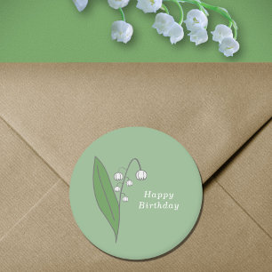 Botanical Lily of the Valley Pastel Flower Sticker