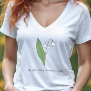 Botanical Lily of the Valley Pastel Flower T-Shirt