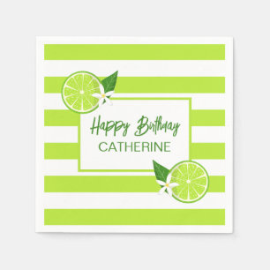 Botanical Lime Citrus Summer Birthday Napkin