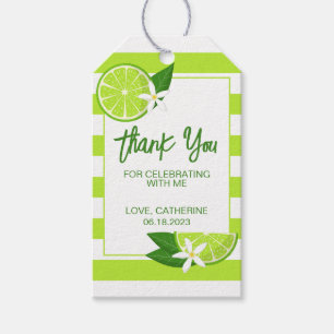 Botanical Lime Citrus Summer Birthday Party Gift Tags