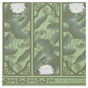 Botanical Lotus Panel Pattern - The White Lotus Fabric