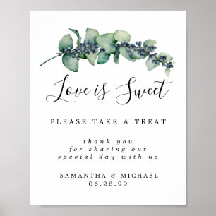Botanical Love is Sweet Wedding Dessert Bar Sign