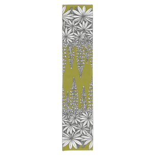 Botanical Lupine Mustard Yellow Table Runner
