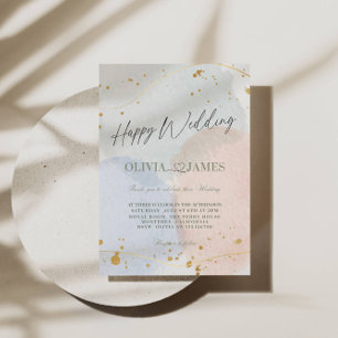 Botanical Luxury Wedding - Happy Wedding Party Invitation