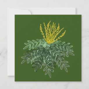 Botanical Mahonia Shrub Hand Drawn  Green  Card