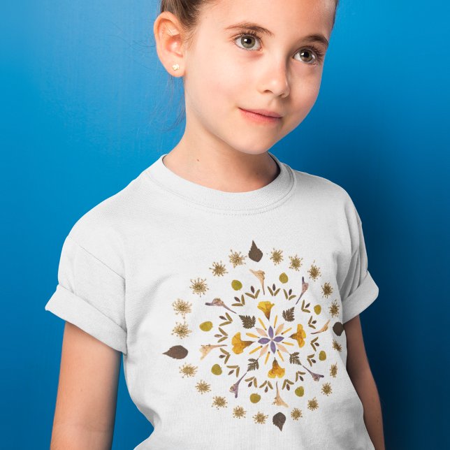 Botanical Mandala Pressed Flower Artwork T-Shirt (Creator Uploaded)