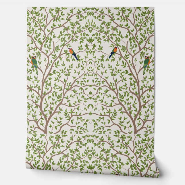 Botanical Marble Pattern Smooth Vinyl Wallpaper  (Unrolling)