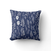 Botanical Matisse style floral pattern cushion