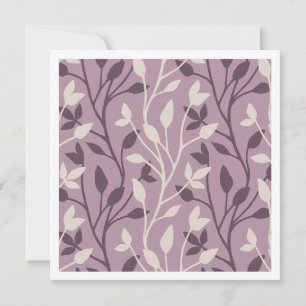 Botanical Mauve Leaf Elegant Chic Stationery Card