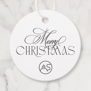 Botanical Merry Christmas Corporate Logo Favour Tags