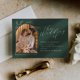 Botanical Minimal Photo Wedding Invitation