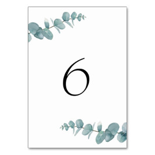 Botanical Minimalist Eucalyptus Table Number