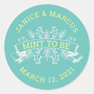 Botanical Mint to Be Favour Stickers