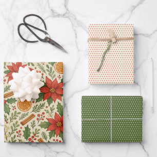 Botanical Mistletoe Classic Floral Art Pattern Wrapping Paper Sheet