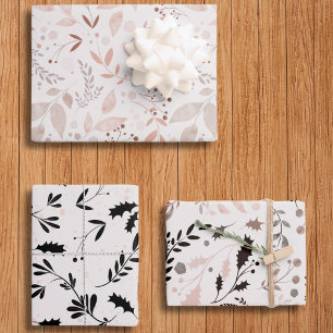 Botanical Modern Elegant Watercolor Leaves Pattern Wrapping Paper Sheet