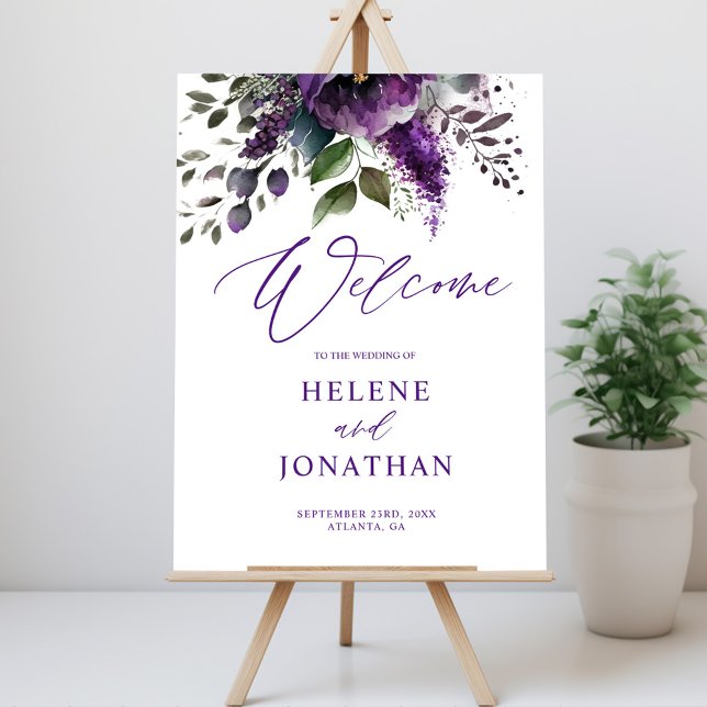 Botanical Modern Elegant Wedding Welcome Poster (Botanical Modern Elegant Wedding Welcome Poster)