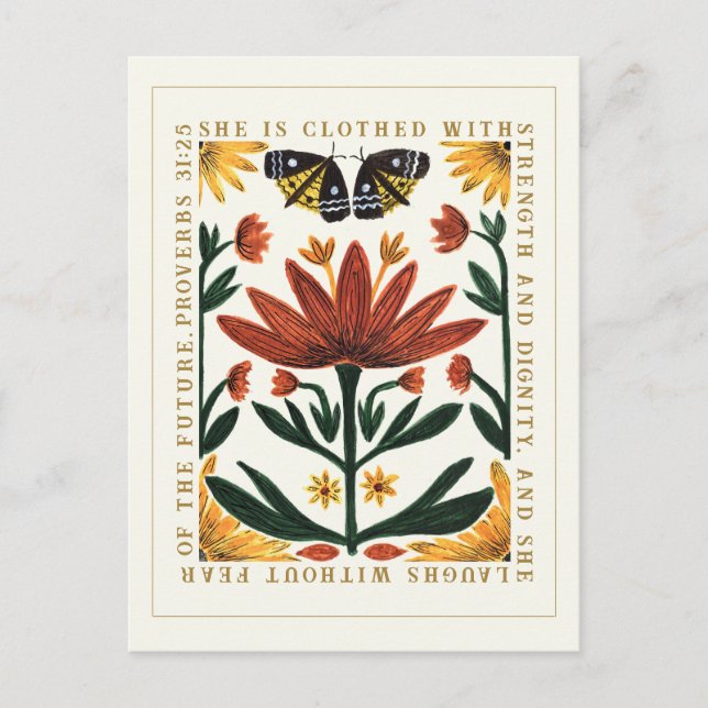 Botanical Modern Proverbs 31 Postcard (Front)
