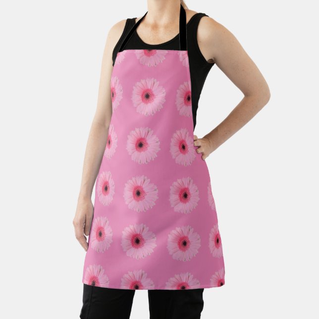 Botanical Monogram Pretty Pink Garden Apron (Insitu)