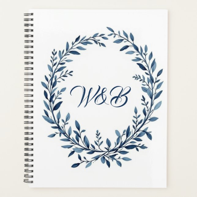 Botanical Monogram Wreath Planner (Front)