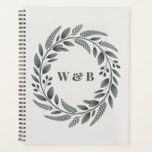 Botanical Monogram Wreath  Planner