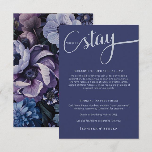 Botanical Moonlight | Gothic Floral Accommodation Enclosure Card (Front/Back)