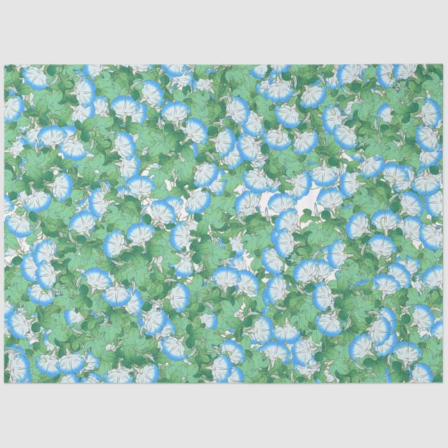 Botanical Morning Glory Flower Floral Tissue Paper (Front)