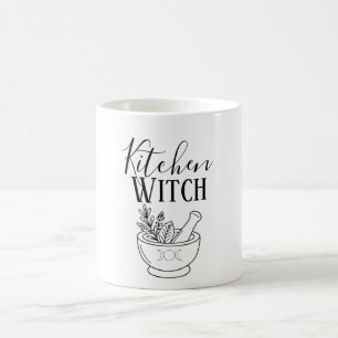 Botanical Mortar & Pestle Kitchen Witch Coffee Mug