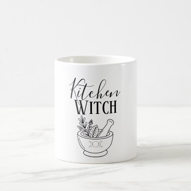 Botanical Mortar & Pestle Kitchen Witch Coffee Mug (Center)