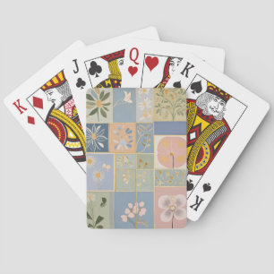 Botanical Mosaic in Bloom Playing Cards