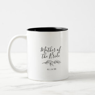 Botanical Mother Bride Two-Tone Coffee Mug   B&W