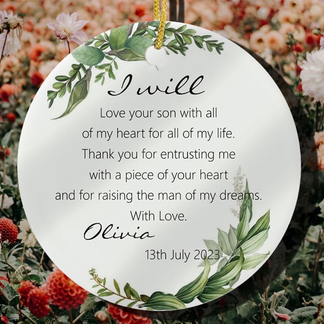 Botanical Mother of The Groom Bride Wedding Gift Ceramic Tree Decoration (Creator Uploaded)
