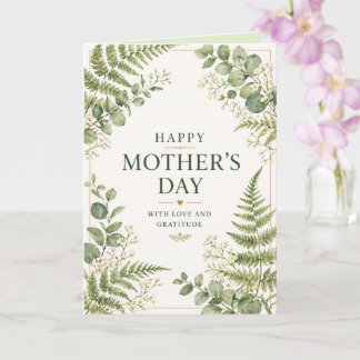 Botanical Mother’s Day with Ferns and Eucalyptus Card