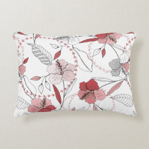 Botanical motifs. Isolated seamless flower pattern Decorative Cushion