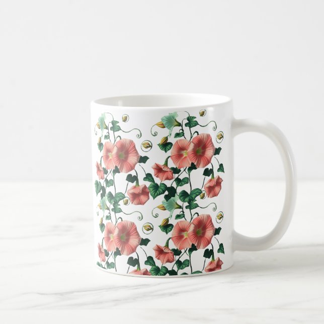 botanical mug, floral ceramic mug, coffee cup, coffee mug (Right)