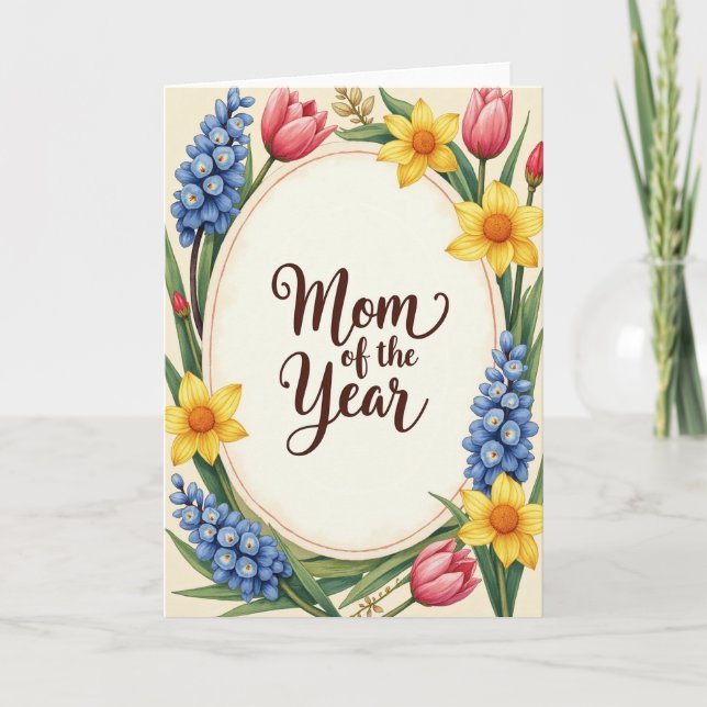 Botanical Mum Celebration Card (Front)