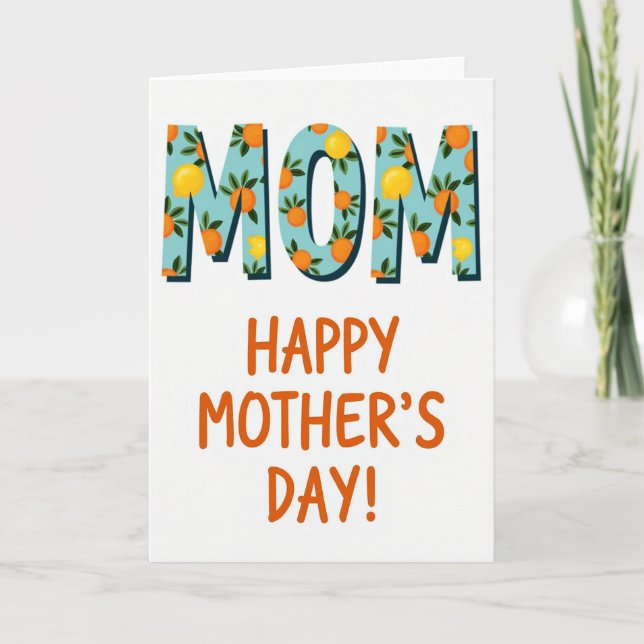 Botanical Mum Mothers Day Card (Front)