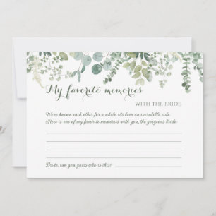 Botanical My Favorite Memories with the bride card