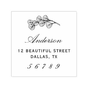 Botanical Name Return Address Eucalyptus Greenery Self-inking Stamp