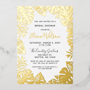 Botanical Nature Tropical Leaves Bridal Shower